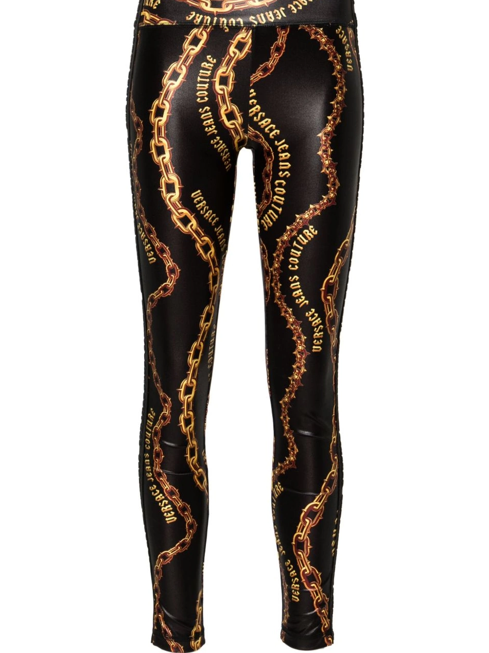 Cheap Versace Jeans chain-print leggings Women Couture 0814